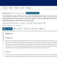 苏逢锡医生团队SCI文章：带蒂淋巴脂肪瓣淋巴填充术可以预防淋巴水肿！